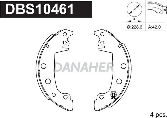 Danaher DBS10461 - Brake Shoe Set www.autospares.lv