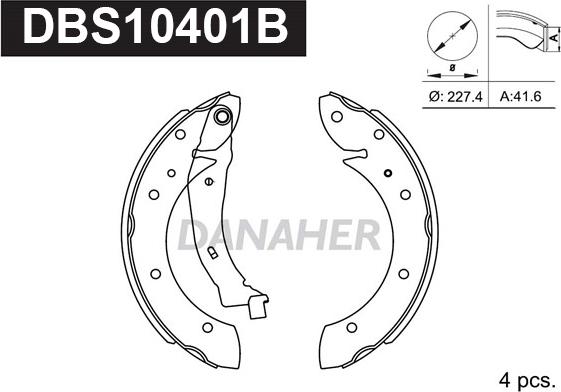 Danaher DBS10401B - Brake Shoe Set www.autospares.lv