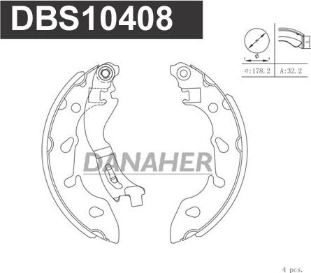 Danaher DBS10408 - Bremžu loku komplekts autospares.lv