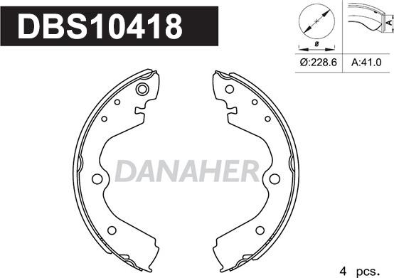 Danaher DBS10418 - Bremžu loku komplekts autospares.lv