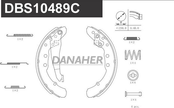 Danaher DBS10489C - Bremžu loku komplekts autospares.lv