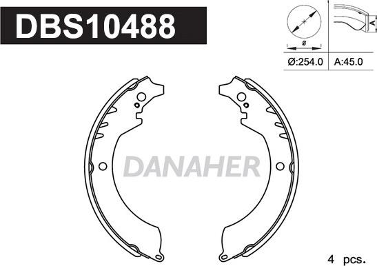 Danaher DBS10488 - Brake Shoe Set www.autospares.lv