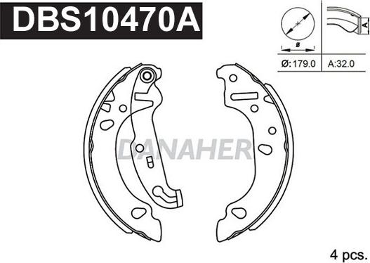 Danaher DBS10470A - Bremžu loku komplekts autospares.lv