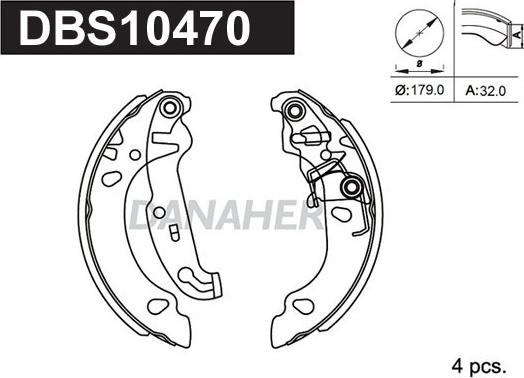 Danaher DBS10470 - Bremžu loku komplekts autospares.lv