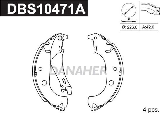 Danaher DBS10471A - Bremžu loku komplekts autospares.lv