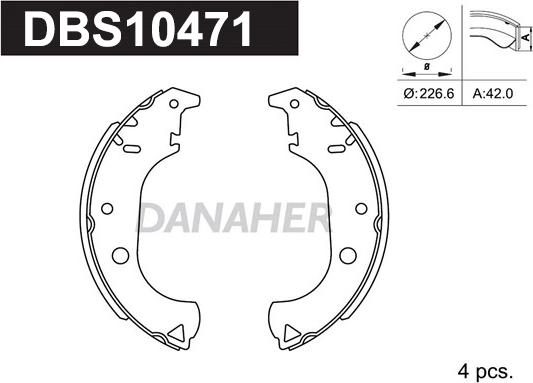 Danaher DBS10471 - Bremžu loku komplekts autospares.lv