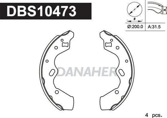 Danaher DBS10473 - Bremžu loku komplekts www.autospares.lv