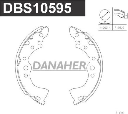 Danaher DBS10595 - Bremžu loku komplekts www.autospares.lv