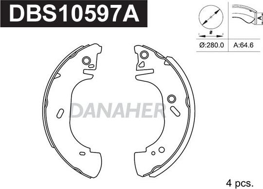 Danaher DBS10597A - Bremžu loku komplekts autospares.lv