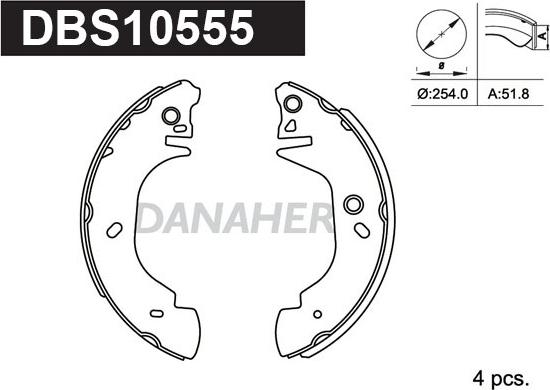 Danaher DBS10555 - Bremžu loku komplekts autospares.lv