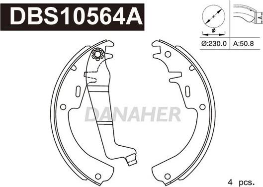 Danaher DBS10564A - Bremžu loku komplekts autospares.lv