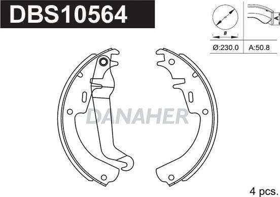 Danaher DBS10564 - Bremžu loku komplekts autospares.lv