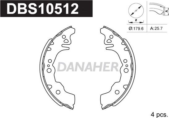 Danaher DBS10512 - Bremžu loku komplekts www.autospares.lv