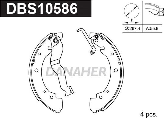 Danaher DBS10586 - Bremžu loku komplekts autospares.lv