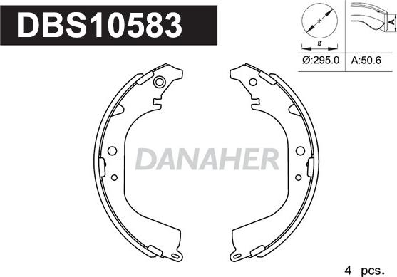 Danaher DBS10583 - Bremžu loku komplekts www.autospares.lv