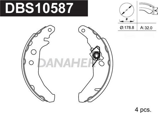 Danaher DBS10587 - Bremžu loku komplekts autospares.lv