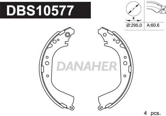 Danaher DBS10577 - Bremžu loku komplekts www.autospares.lv