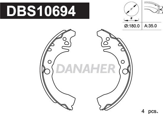 Danaher DBS10694 - Bremžu loku komplekts autospares.lv