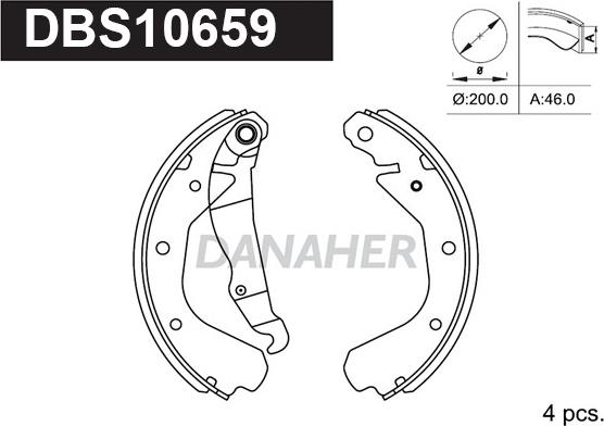 Danaher DBS10659 - Bremžu loku komplekts autospares.lv