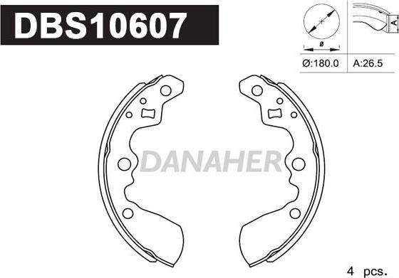 Danaher DBS10607 - Bremžu loku komplekts www.autospares.lv