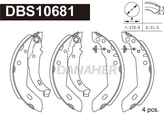 Danaher DBS10681 - Bremžu loku komplekts autospares.lv