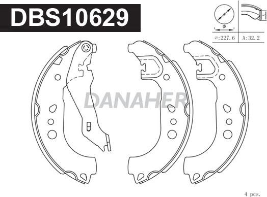 Danaher DBS10629 - Bremžu loku komplekts autospares.lv