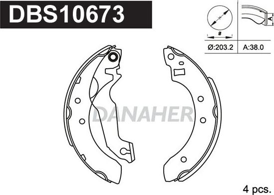 Danaher DBS10673 - Bremžu loku komplekts autospares.lv