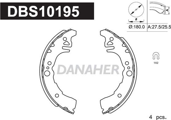 Danaher DBS10195 - Bremžu loku komplekts www.autospares.lv