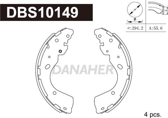 Danaher DBS10149 - Bremžu loku komplekts autospares.lv