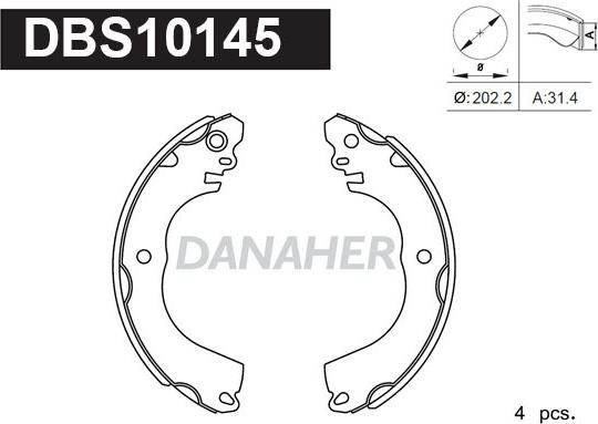 Danaher DBS10145 - Bremžu loku komplekts www.autospares.lv