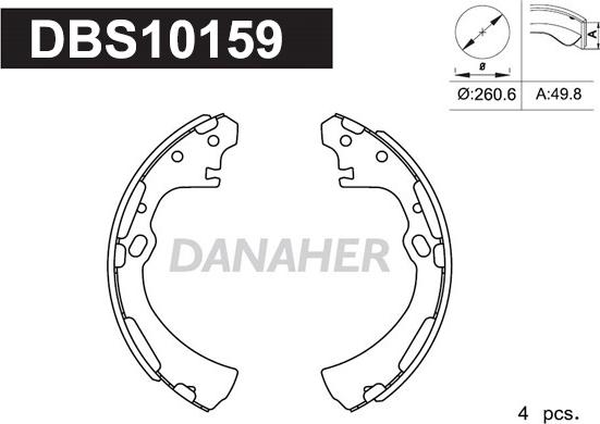 Danaher DBS10159 - Bremžu loku komplekts autospares.lv