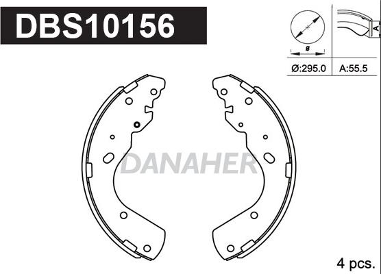 Danaher DBS10156 - Bremžu loku komplekts autospares.lv