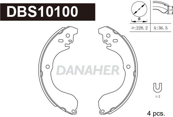 Danaher DBS10100 - Bremžu loku komplekts www.autospares.lv