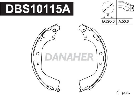 Danaher DBS10115A - Bremžu loku komplekts www.autospares.lv