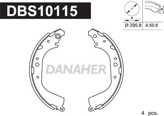 Danaher DBS10115 - Bremžu loku komplekts www.autospares.lv