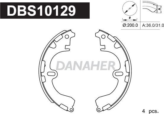 Danaher DBS10129 - Brake Shoe Set www.autospares.lv