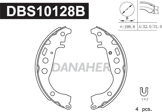 Danaher DBS10128B - Bremžu loku komplekts autospares.lv