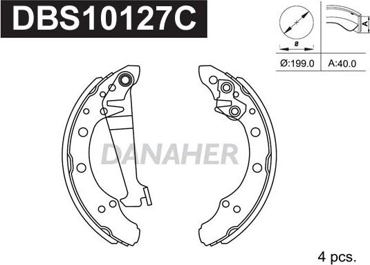 Danaher DBS10127C - Brake Shoe Set www.autospares.lv