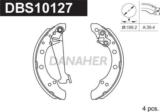 Danaher DBS10127 - Bremžu loku komplekts autospares.lv