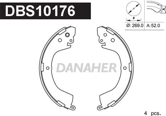 Danaher DBS10176 - Bremžu loku komplekts www.autospares.lv