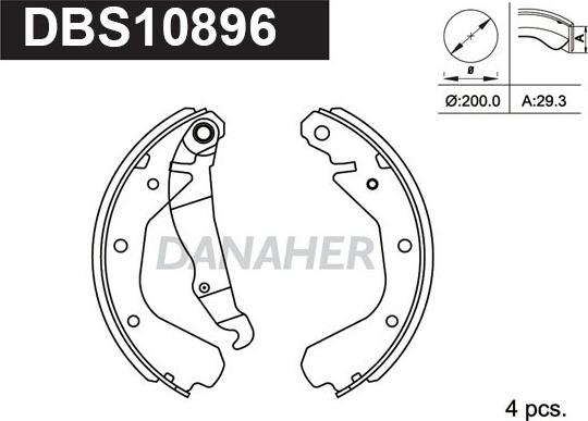 Danaher DBS10896 - Bremžu loku komplekts autospares.lv