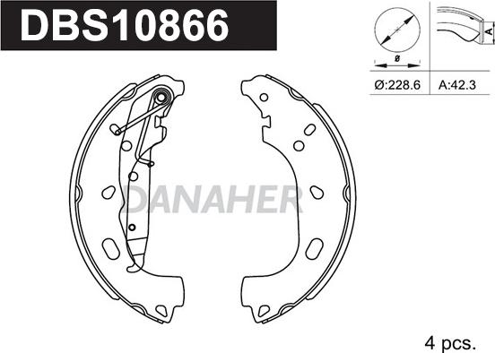 Danaher DBS10866 - Bremžu loku komplekts autospares.lv