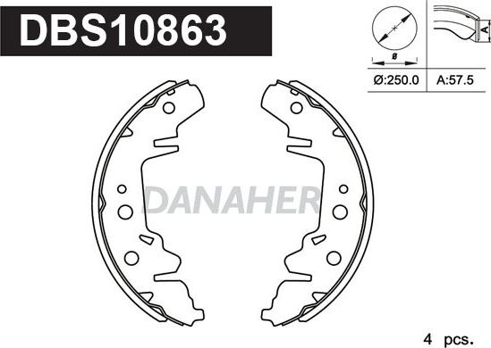 Danaher DBS10863 - Bremžu loku komplekts www.autospares.lv