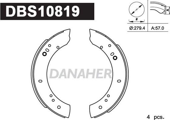 Danaher DBS10819 - Bremžu loku komplekts autospares.lv