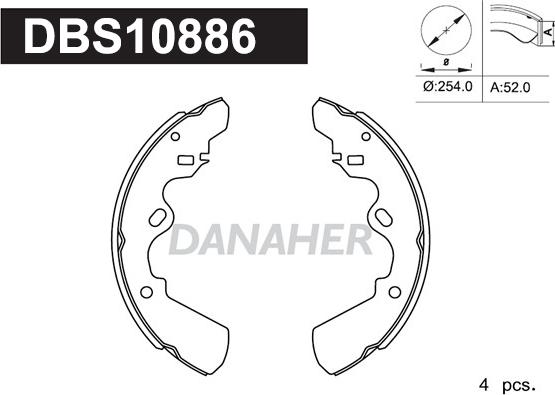 Danaher DBS10886 - Bremžu loku komplekts autospares.lv