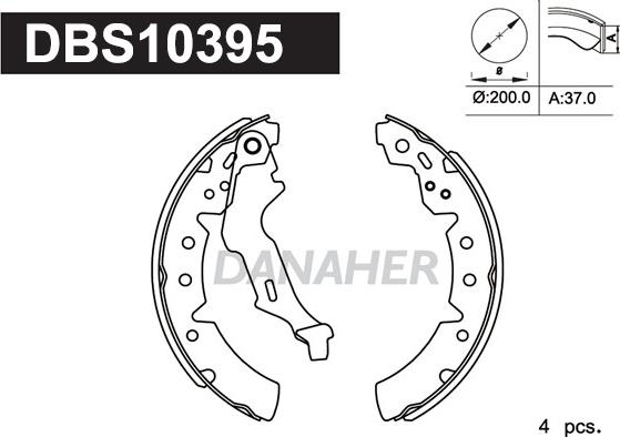 Danaher DBS10395 - Brake Shoe Set www.autospares.lv