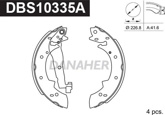 Danaher DBS10335A - Brake Shoe Set www.autospares.lv