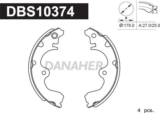 Danaher DBS10374 - Brake Shoe Set www.autospares.lv