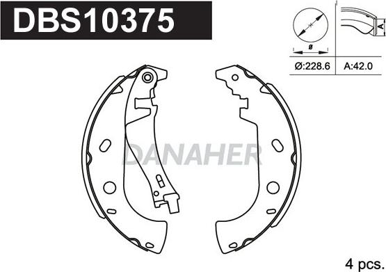 Danaher DBS10375 - Bremžu loku komplekts autospares.lv