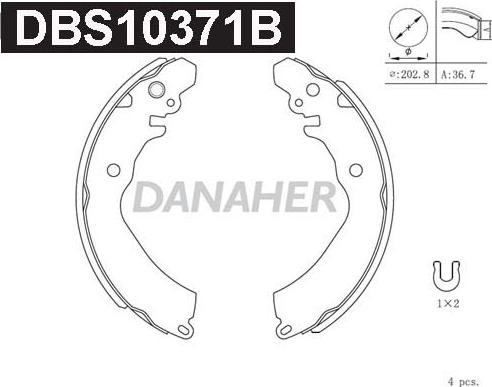 Danaher DBS10371B - Bremžu loku komplekts www.autospares.lv